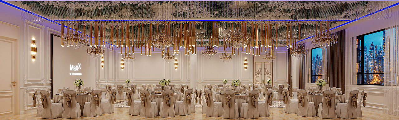 迤逦的白绿色花朵铺满,营造出浪漫的法式风情