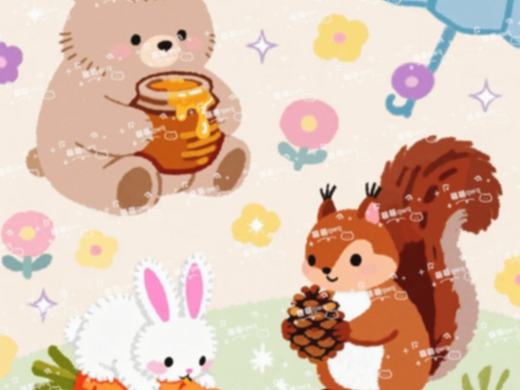  原创卡通地毯插画设计