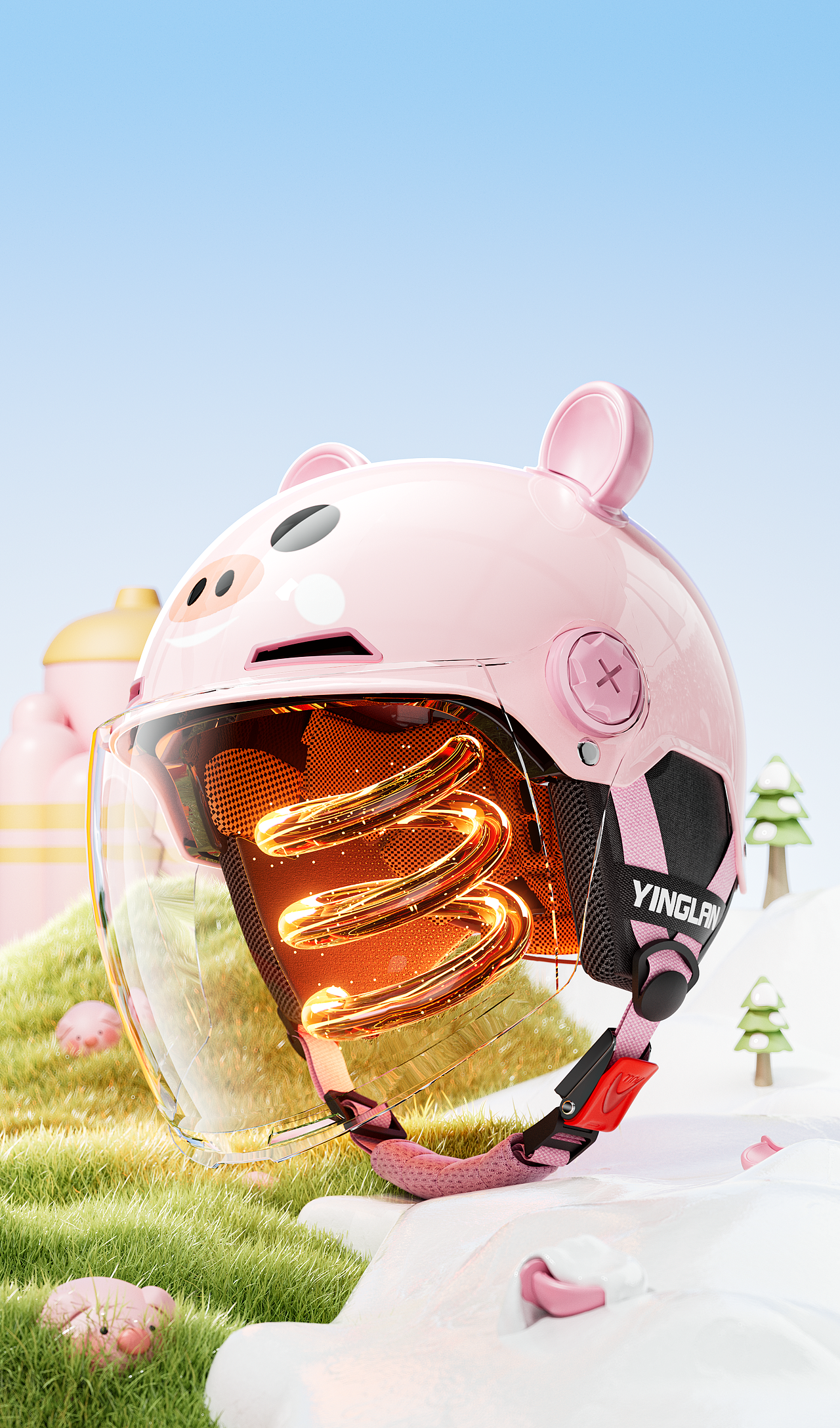 2025 YINGLAN 电动车头盔-挂脖耳机-坐垫渲染节选（图ZMzk3NjMyODgw） - 产品 - 站酷设计师杭州外卖员阿龙原创素材 - 站酷ZCOOL