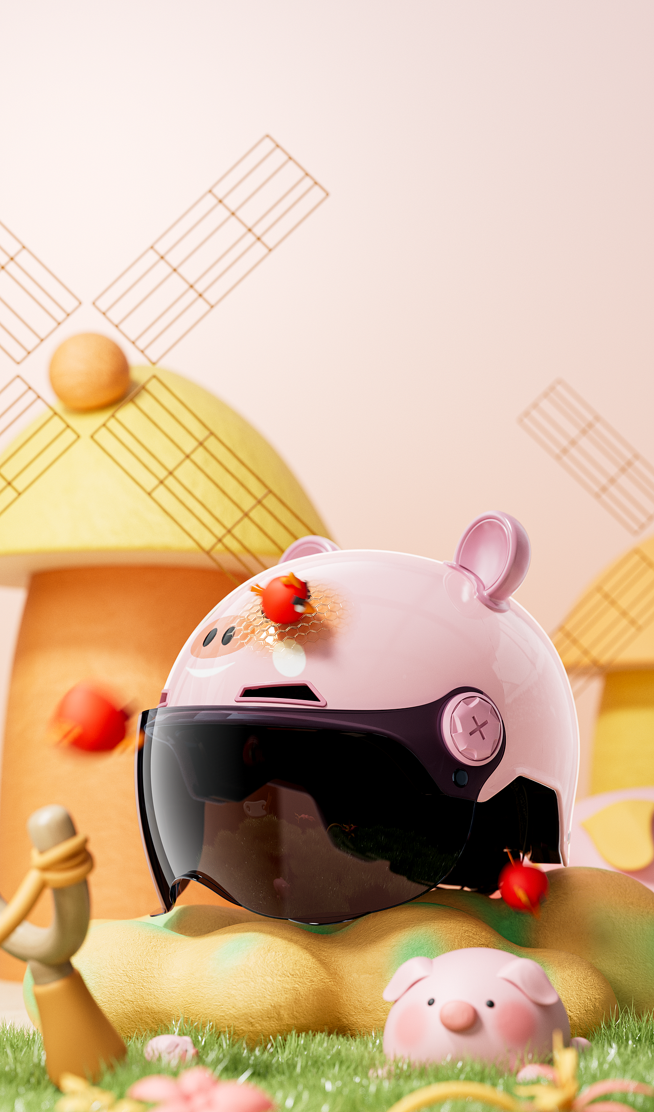 2025 YINGLAN 电动车头盔-挂脖耳机-坐垫渲染节选（图ZMzk3NjMyODc2） - 产品 - 站酷设计师杭州外卖员阿龙原创素材 - 站酷ZCOOL