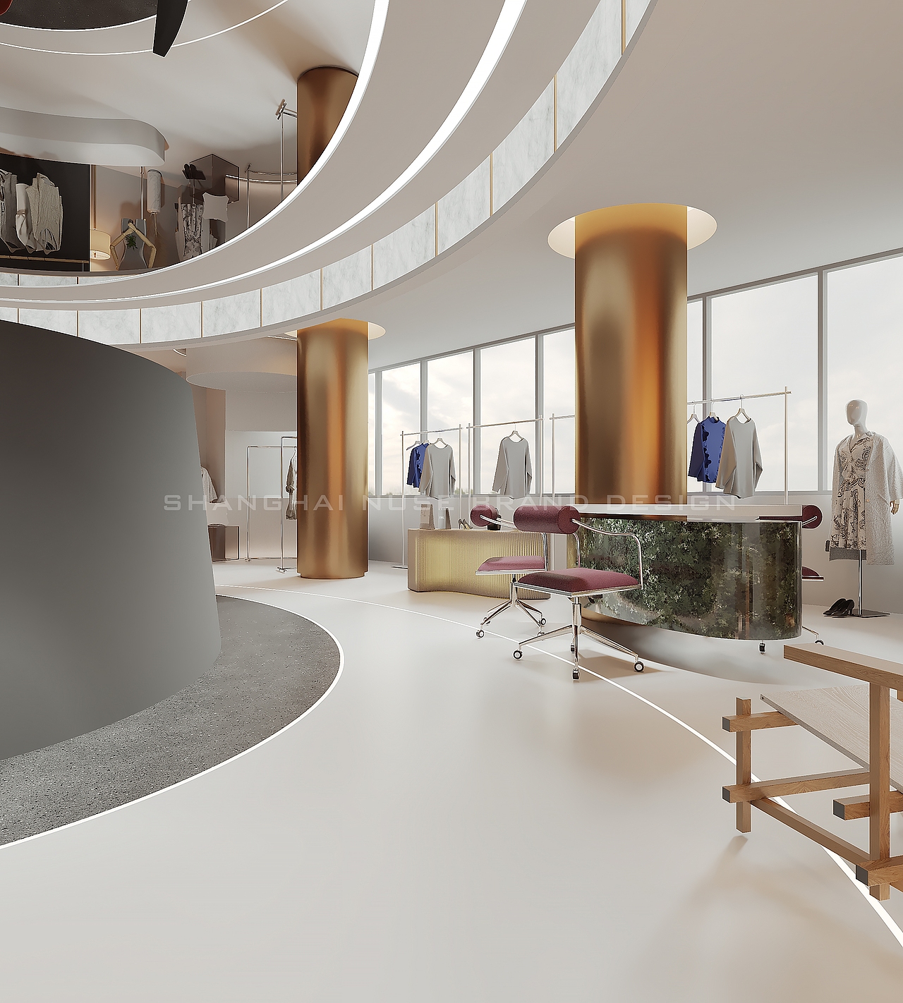 服装工厂展厅“破圈”：用设计重构时尚工业的视觉野心（图ZMzk3NjM3MzMy） - 商业空间设计 - 站酷设计师木村空间美学原创素材 - 站酷ZCOOL