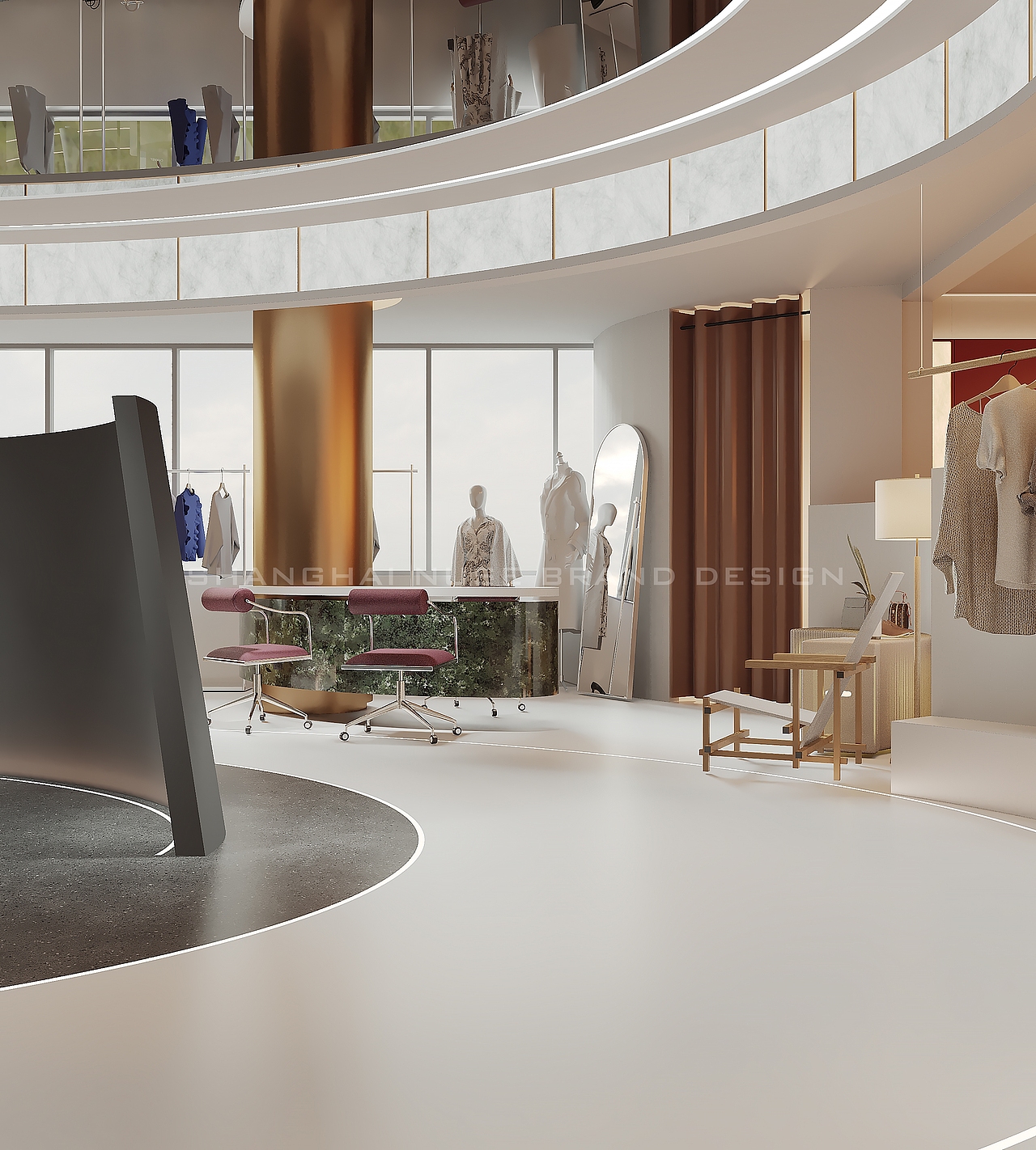 服装工厂展厅“破圈”：用设计重构时尚工业的视觉野心（图ZMzk3NjM3MzM2） - 商业空间设计 - 站酷设计师木村空间美学原创素材 - 站酷ZCOOL