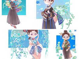 民族风插画|可爱的中华民族女孩