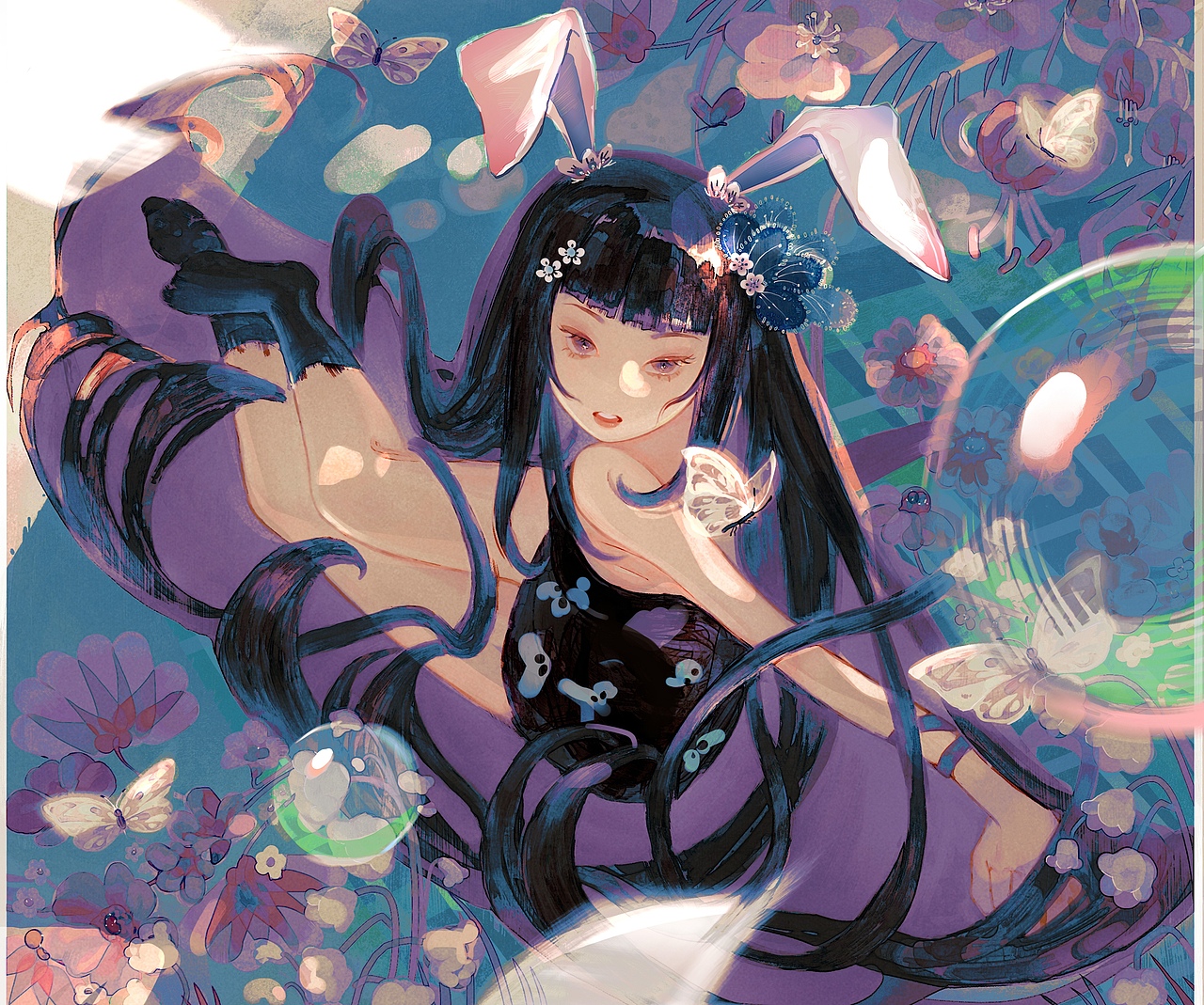 花与女孩系列插画