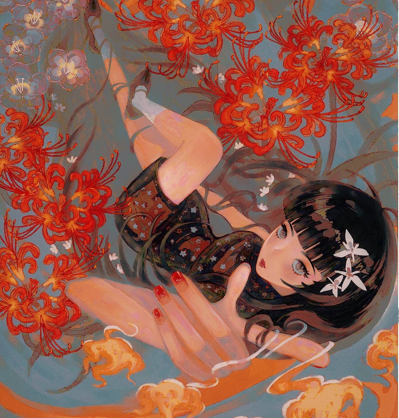 花与女孩系列插画