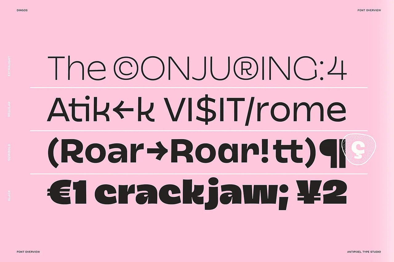 9字重复古粗体文创海报封面标题无衬线英文字体家族