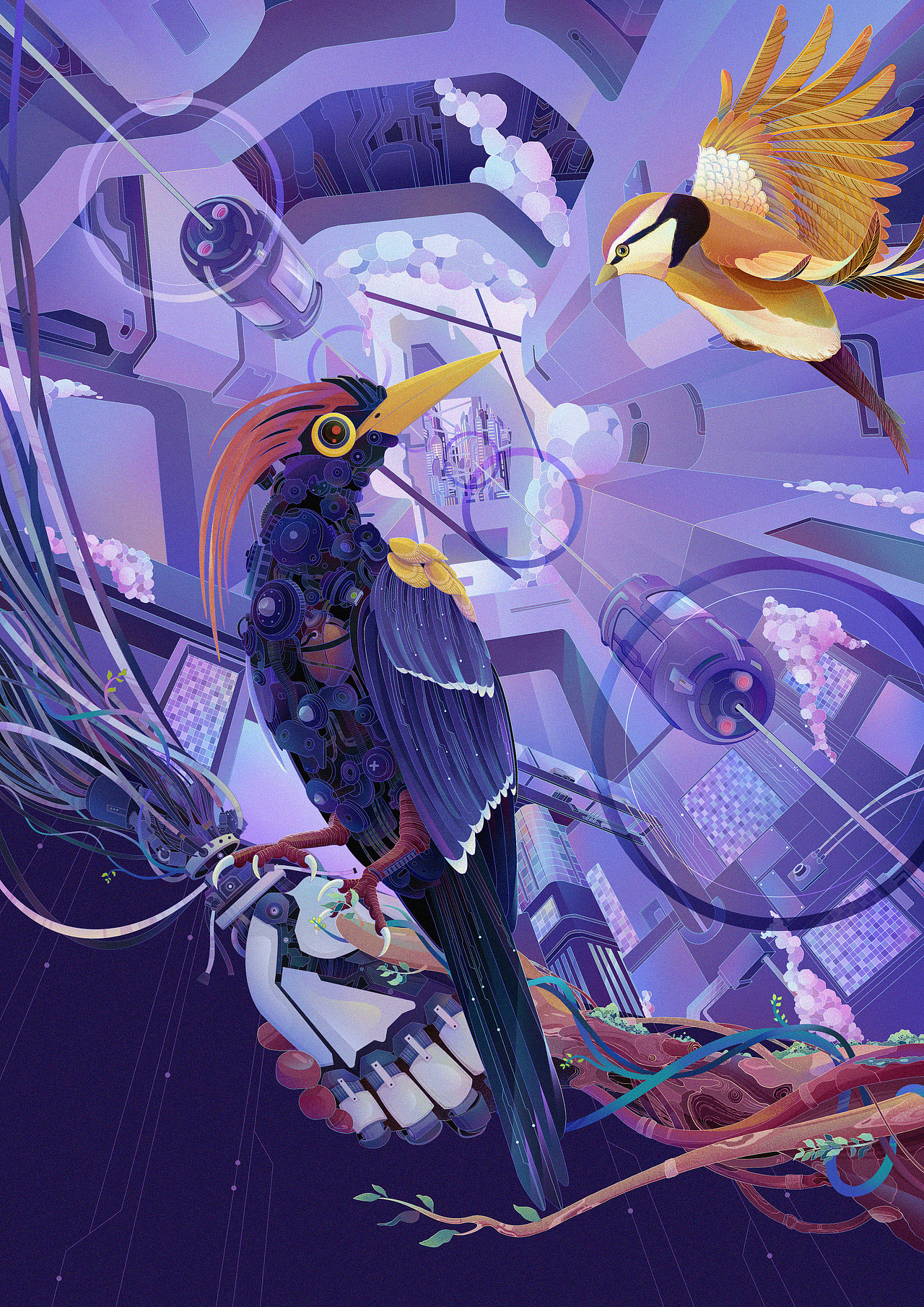 科技插画-《同行》