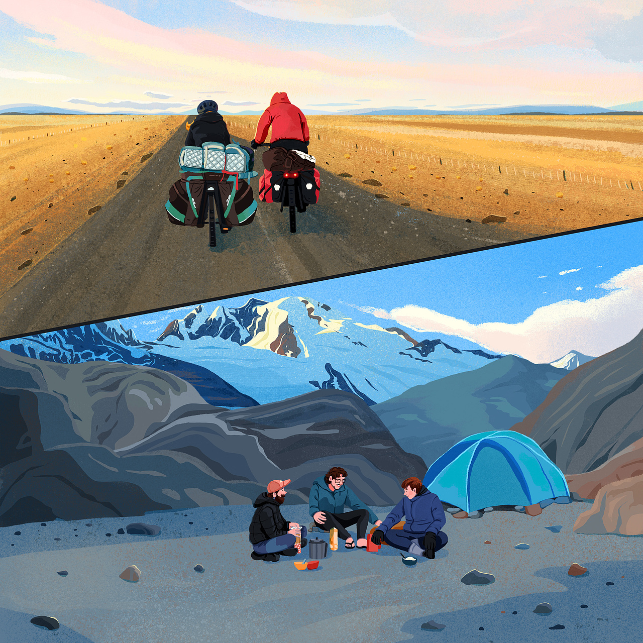 从群山到日常丨Hadrien的回忆插画集（图ZMzk3Njk4NzUy） - 商业插画 - 站酷设计师由然工作室原创素材 - 站酷ZCOOL