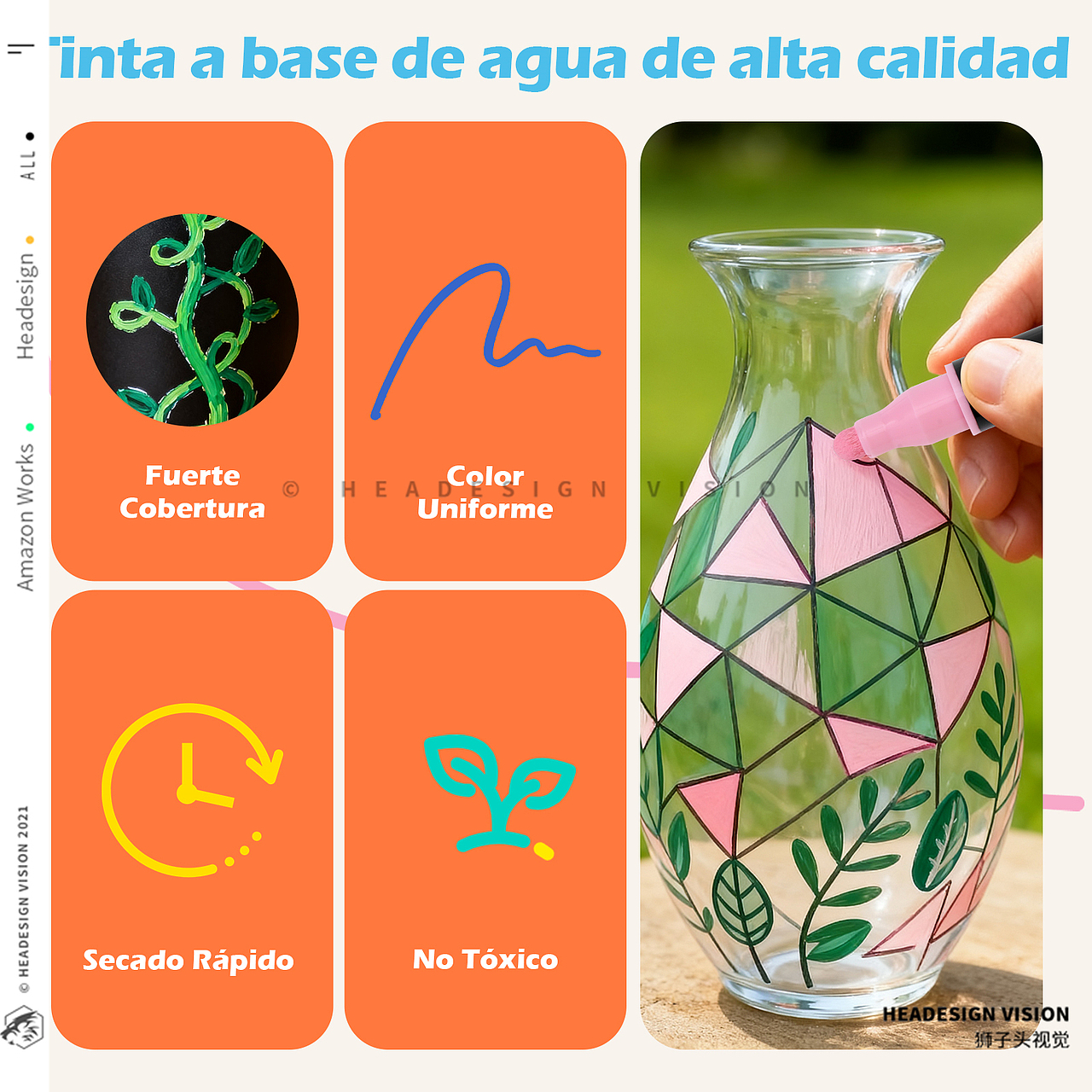 丙烯画笔产品拍摄_主图设计_A+页面-狮子头视觉（图ZMzk3NzAyMzEy） - 电商 - 站酷设计师亚马逊主图设计原创素材 - 站酷ZCOOL