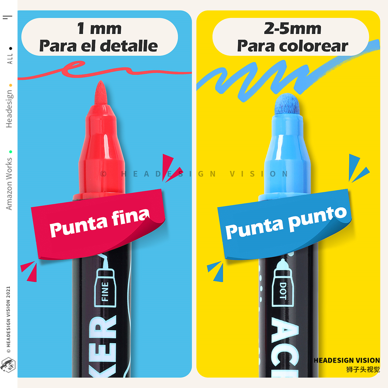 丙烯画笔产品拍摄_主图设计_A+页面-狮子头视觉（图ZMzk3NzAyMzE2） - 电商 - 站酷设计师亚马逊主图设计原创素材 - 站酷ZCOOL