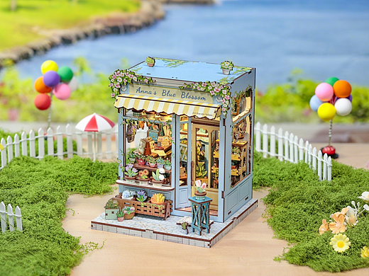 CuteBee拼装玩具小屋-安娜蓝调花园详情页设计