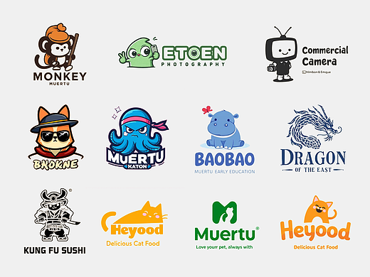 用AI做的一组卡通风格的LOGO