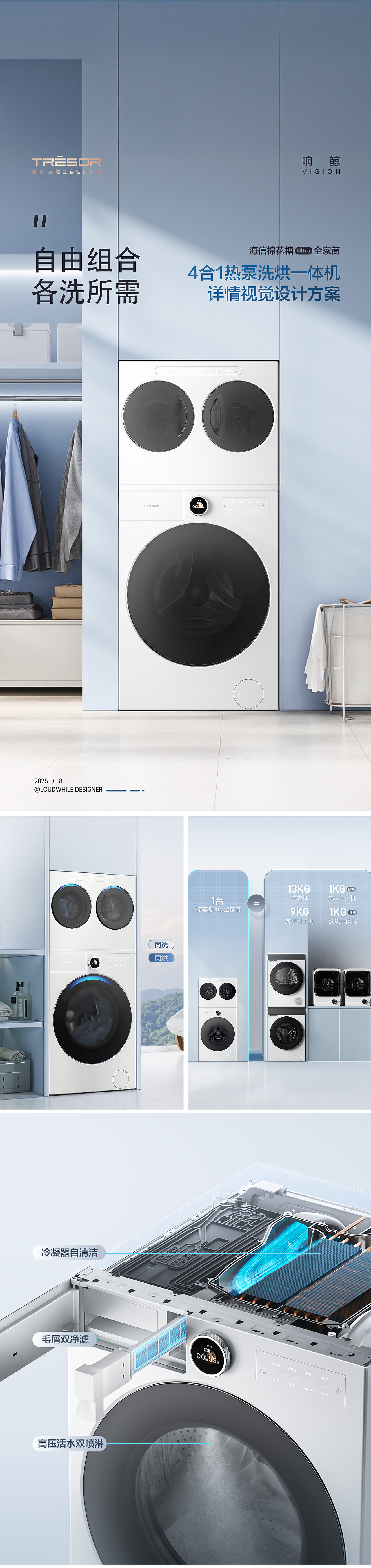 响鲸×海信洗衣机 | 4合1热泵洗烘一体机