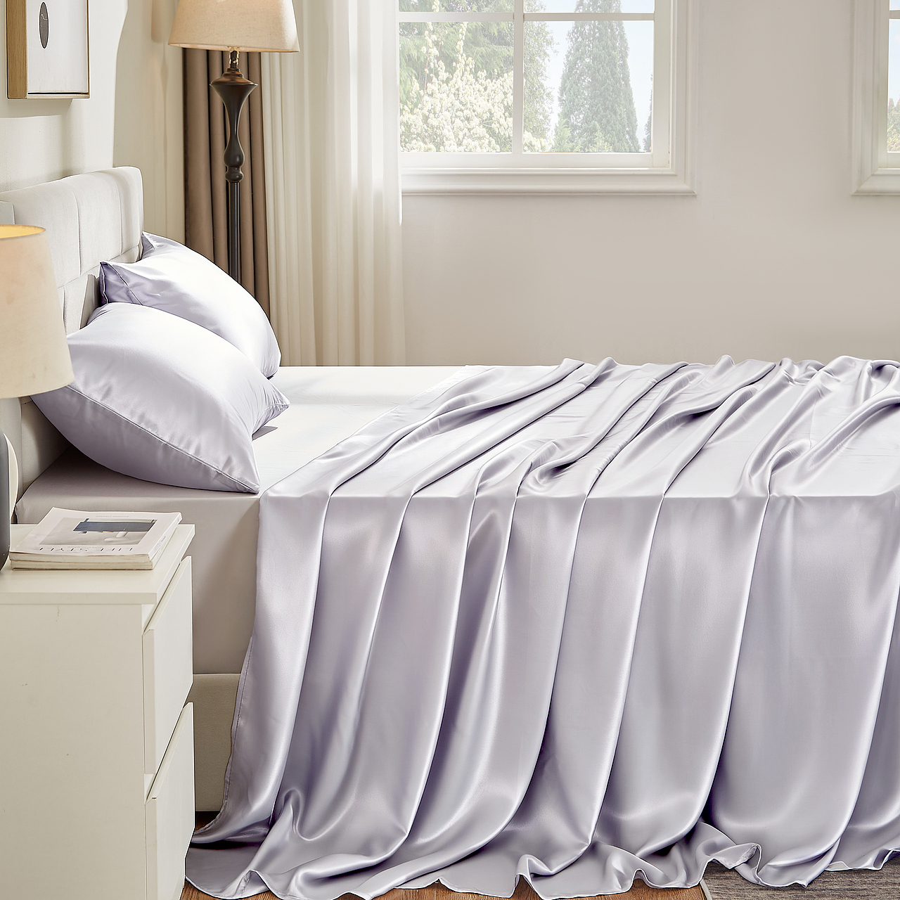 家纺拍摄|丝绸四件套|细腻光泽,丝柔入梦