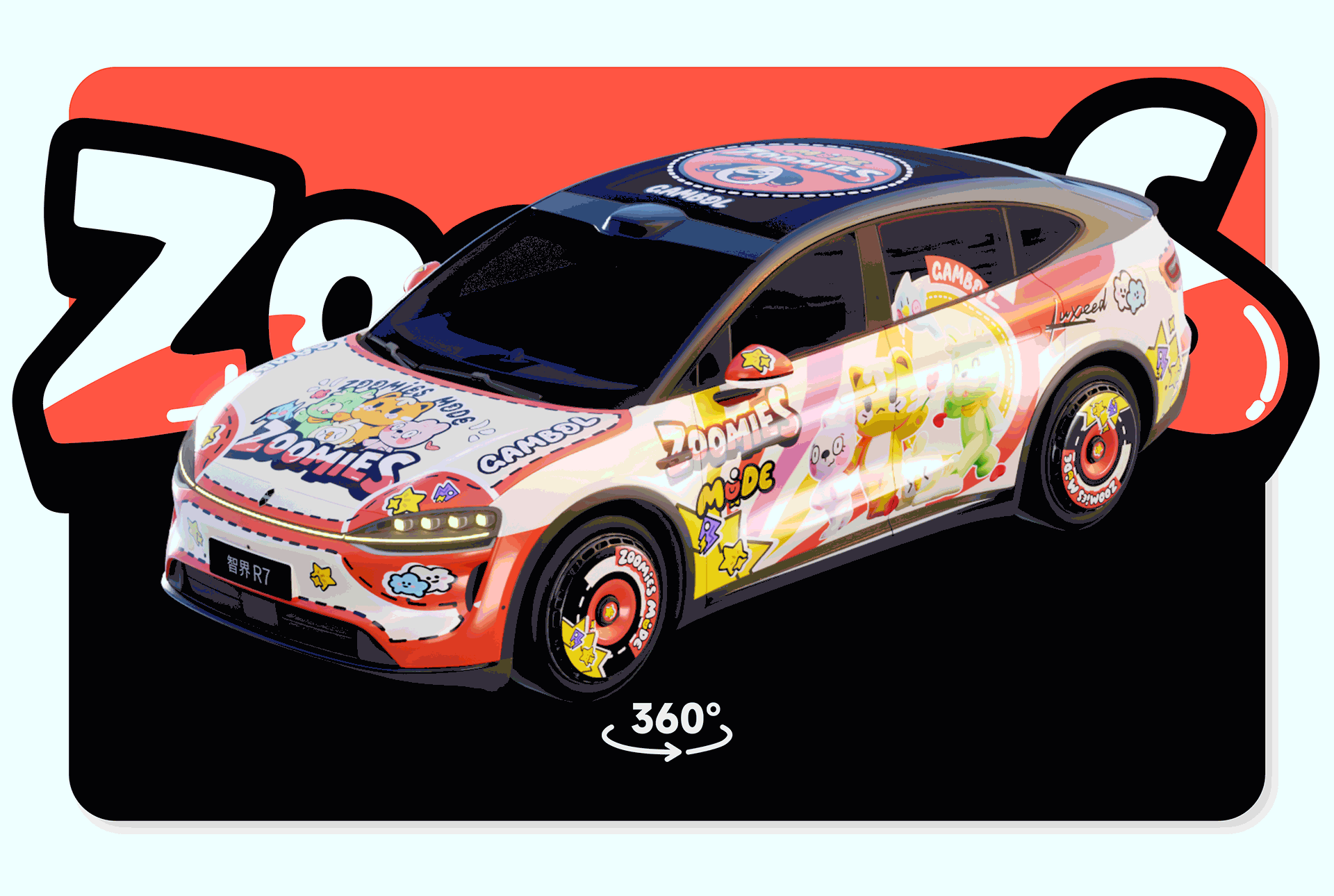 疯跑天团-R7-车贴设计（图ZMzk3NzYzMjI4） - 图案 - 站酷设计师锡润原创素材 - 站酷ZCOOL