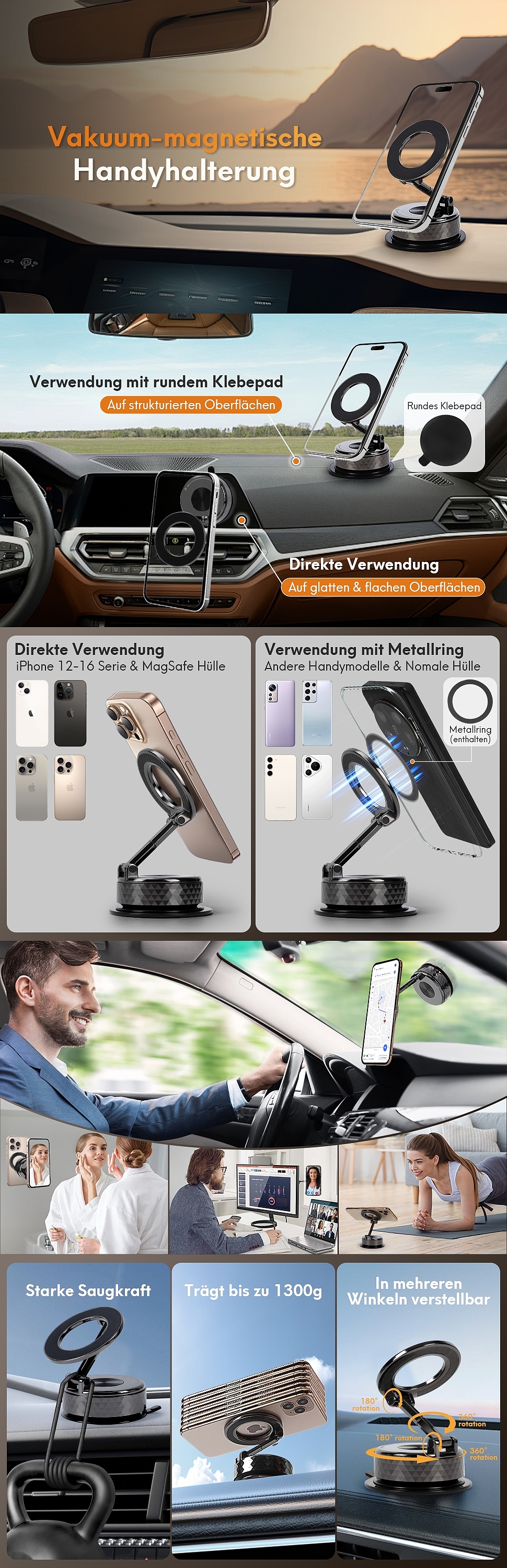 车载支架产品拍摄_主图设计_A+页面-狮子头视觉