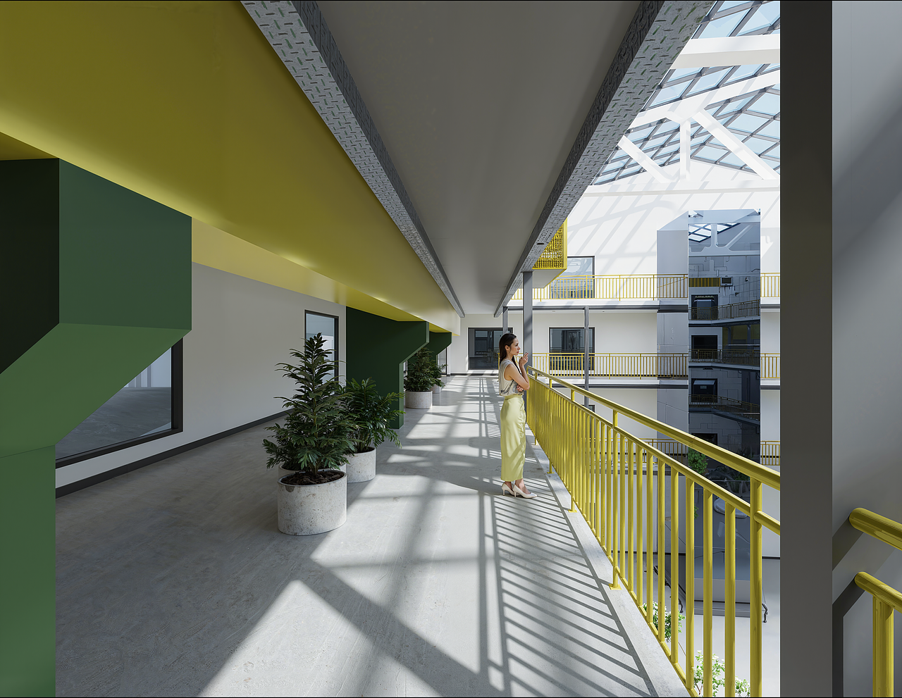 现代公司大堂 效果图 现代绿化 工装