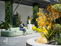 现代公司大堂 效果图 现代绿化 工装