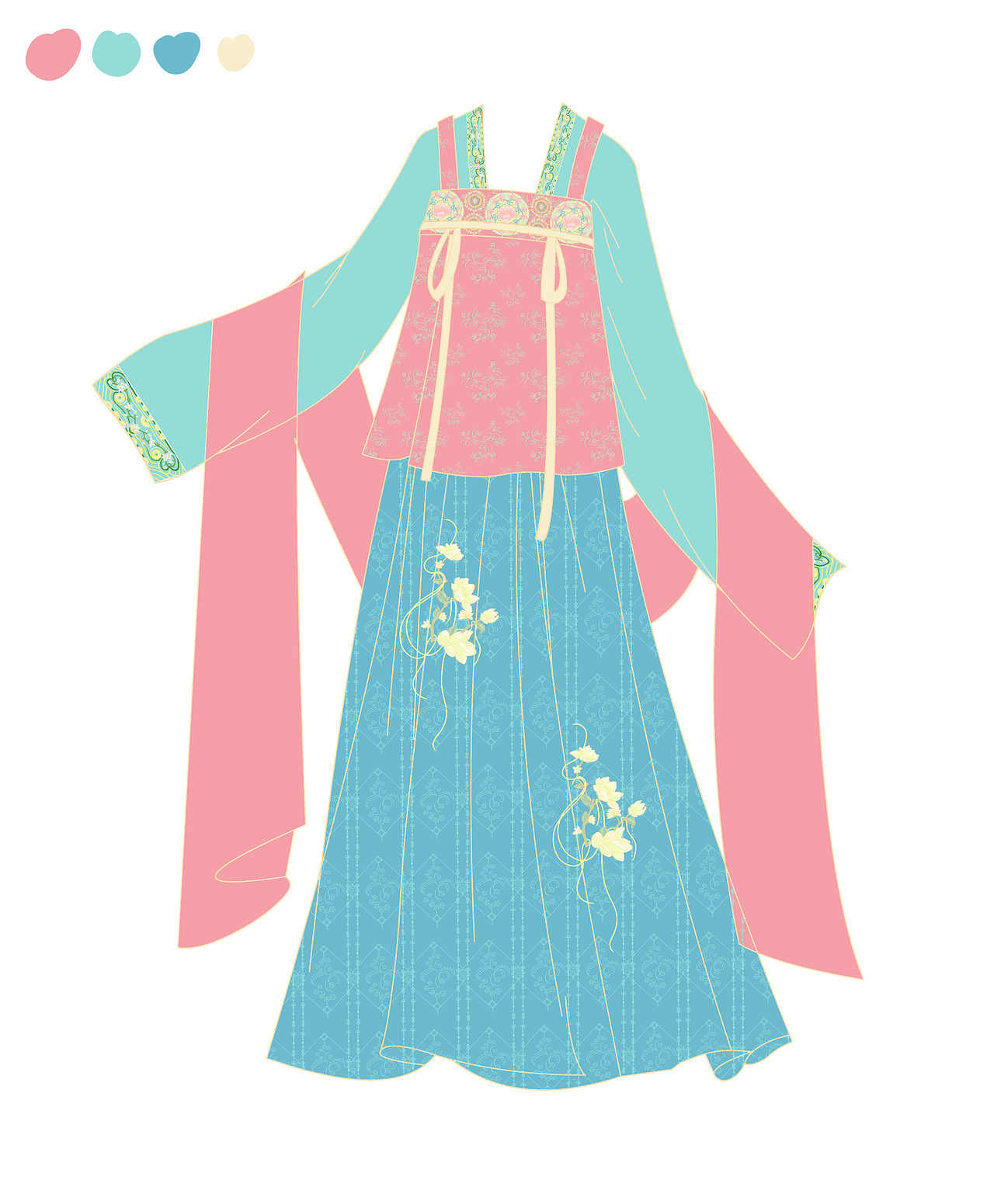 汉服设计稿【待出稿】（图ZMzk3Nzg1Mjc2） - 传统/民族服饰 - 站酷设计师零度的风原创素材 - 站酷ZCOOL