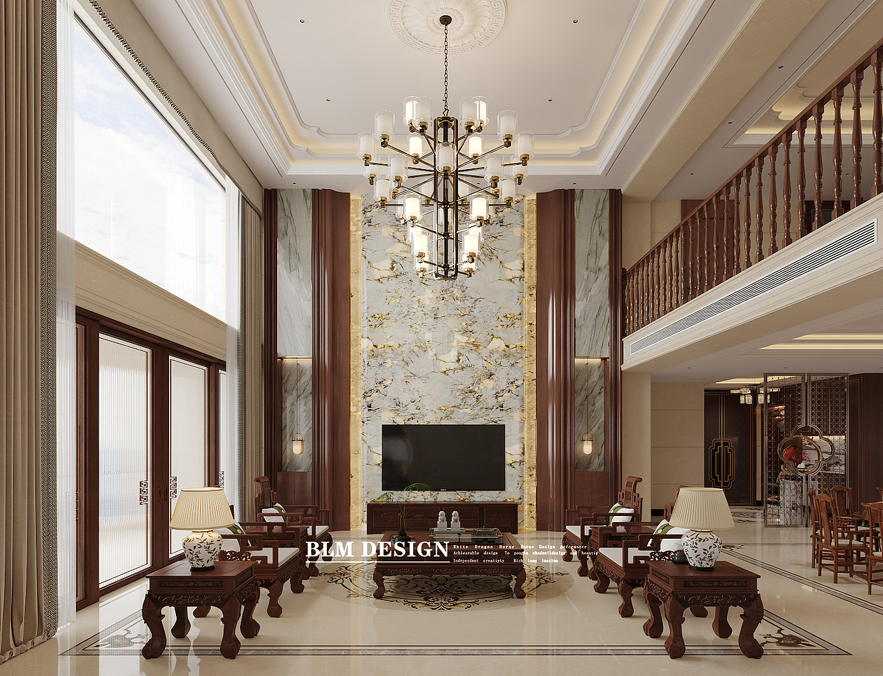 新中式-白龙马效果图