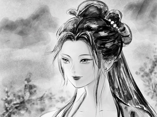 古风佳人·水墨插画