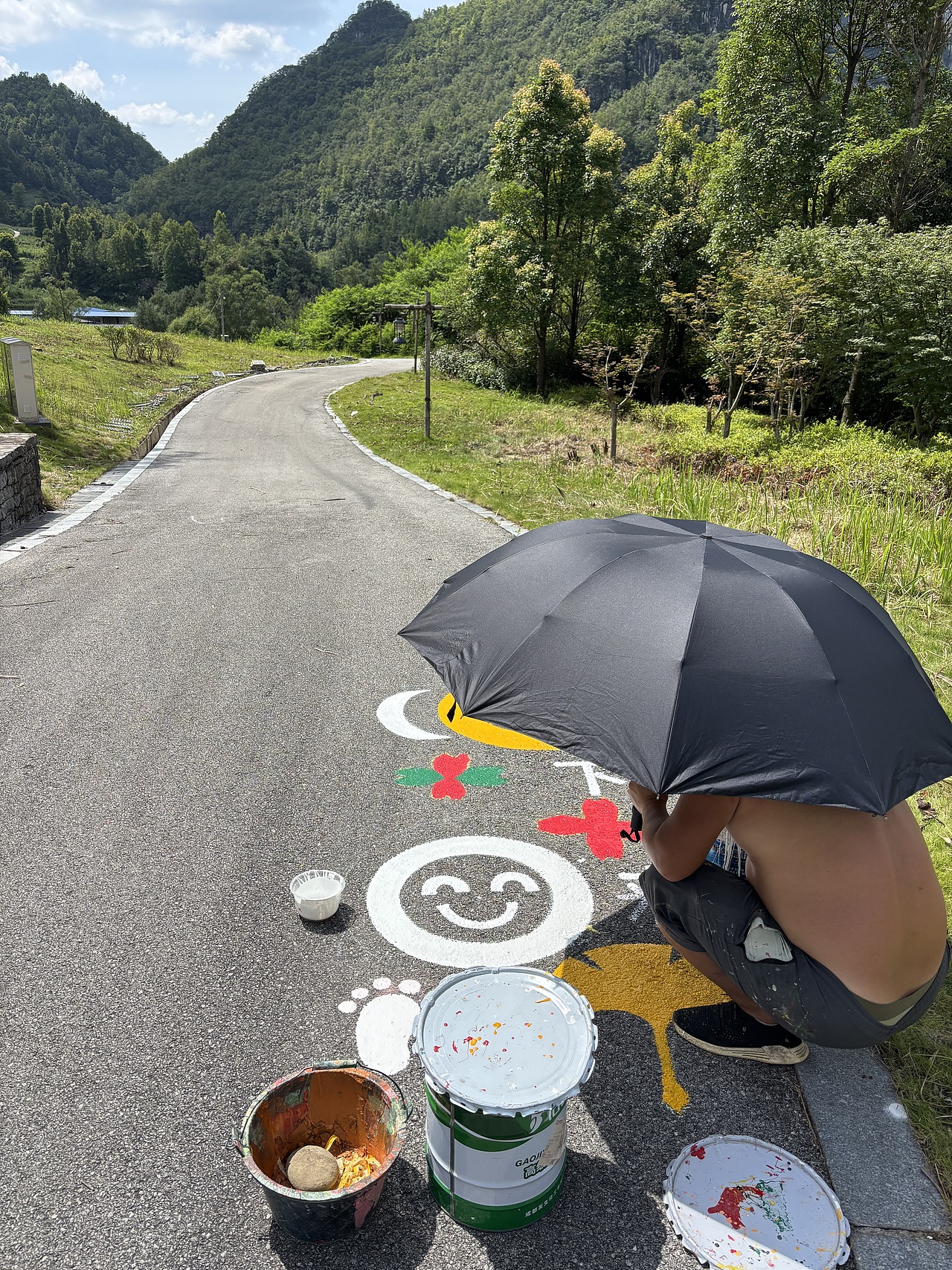 跑道地画 贵州墙绘地画 紫云地画