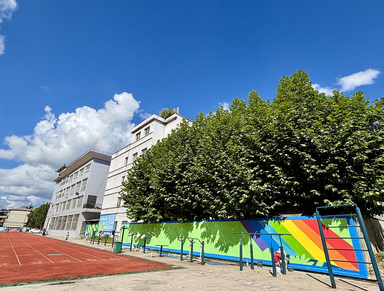 体育文化墙墙绘 校园文化墙墙绘 紫云墙绘