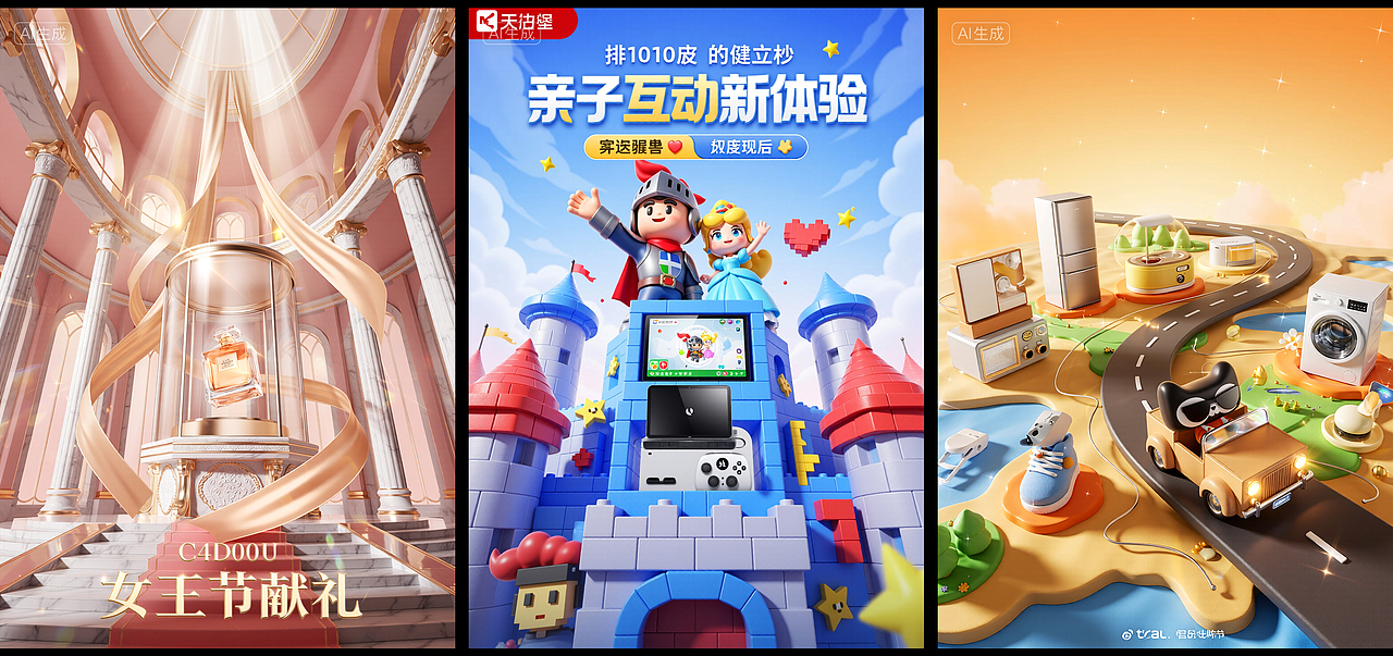 【摸鱼】3D电商渲染级KV海报Lora