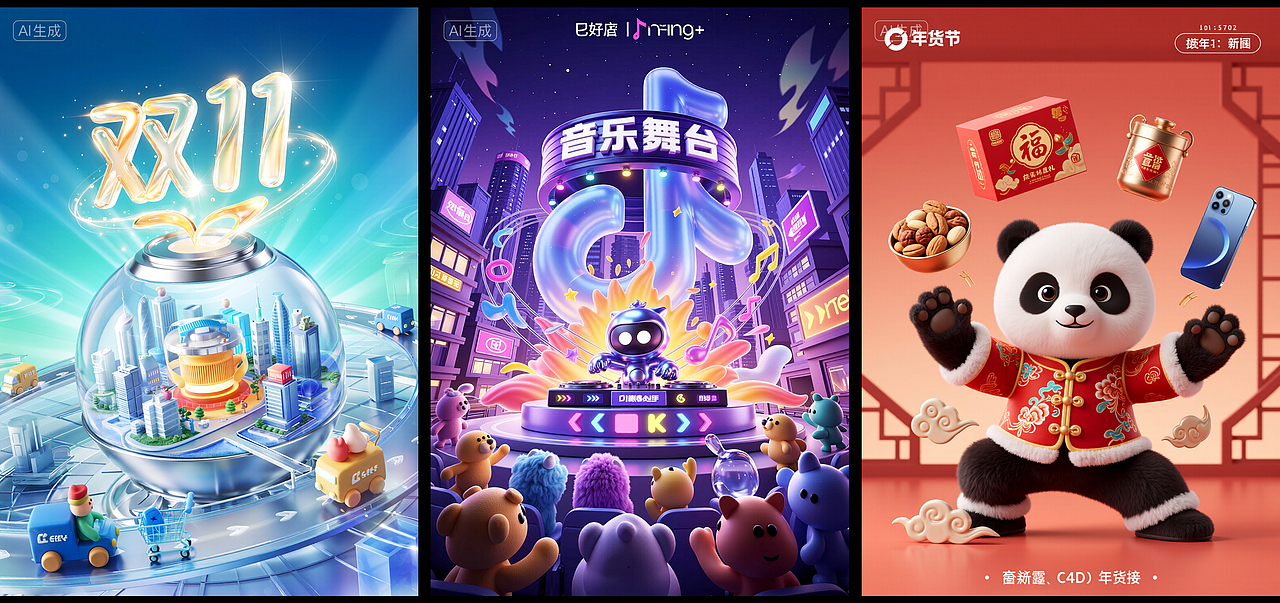 【摸鱼】3D电商渲染级KV海报Lora