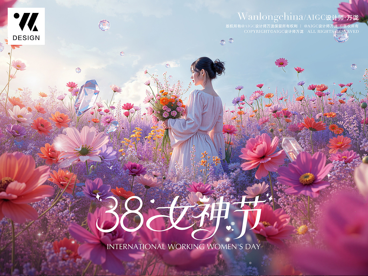 Flux·38节海报｜愿每个女孩都能找到自己（图ZMzk3ODQwNzY4） - AI作品 - 站酷设计师AIGC设计师万泷原创素材 - 站酷ZCOOL