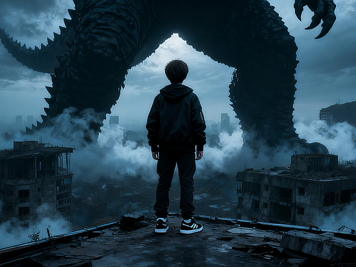 电影《哥斯拉》短片，AI还原