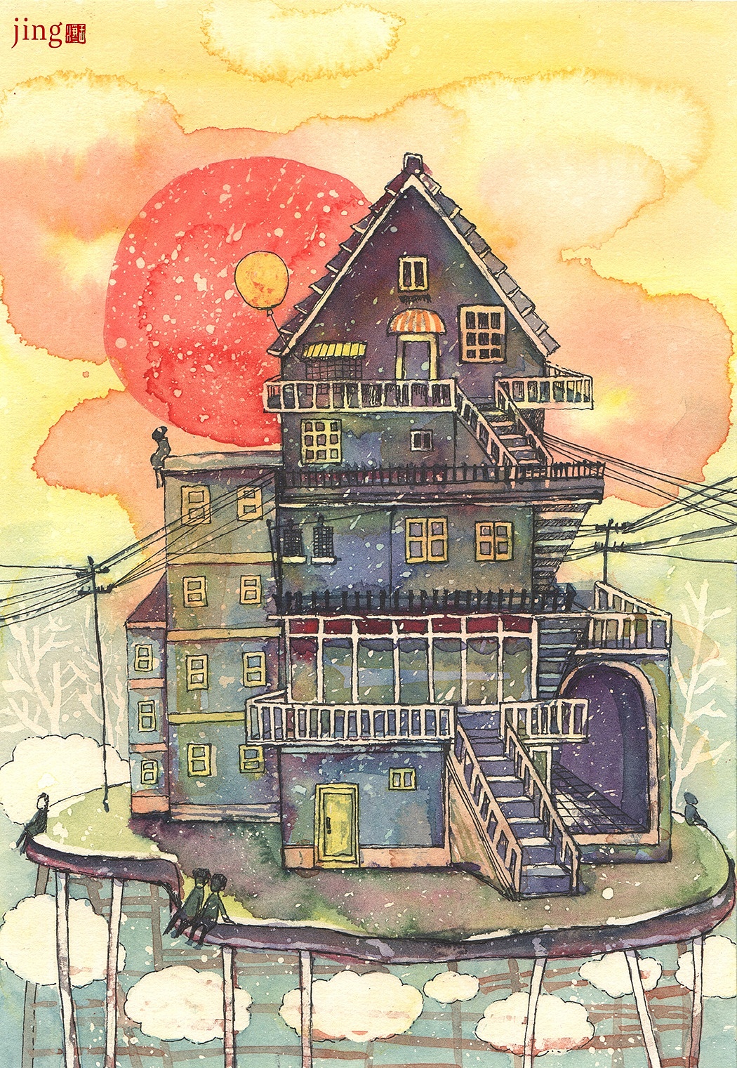 水彩手绘 40幅花卉&风景插画