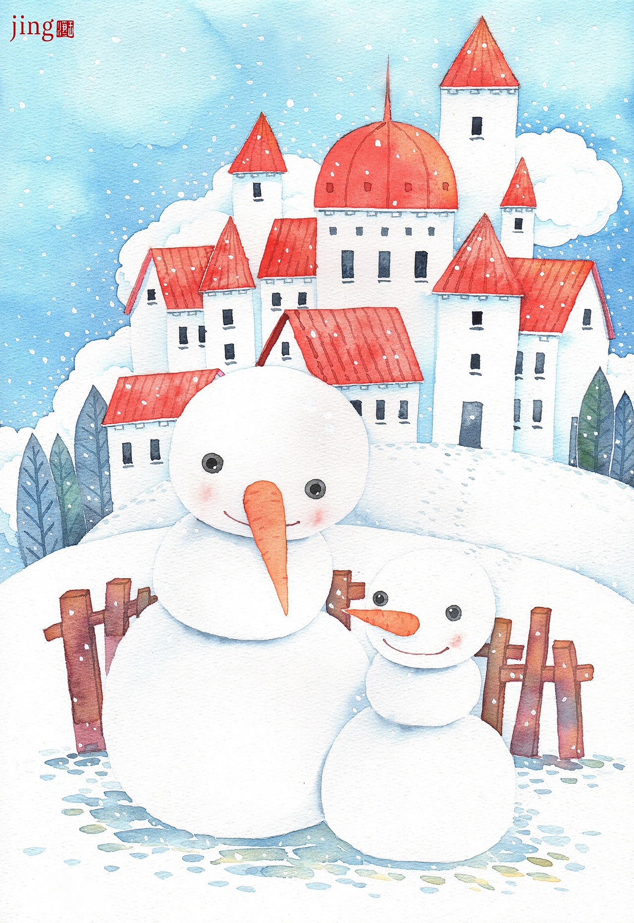 水彩手绘 40幅花卉&风景插画