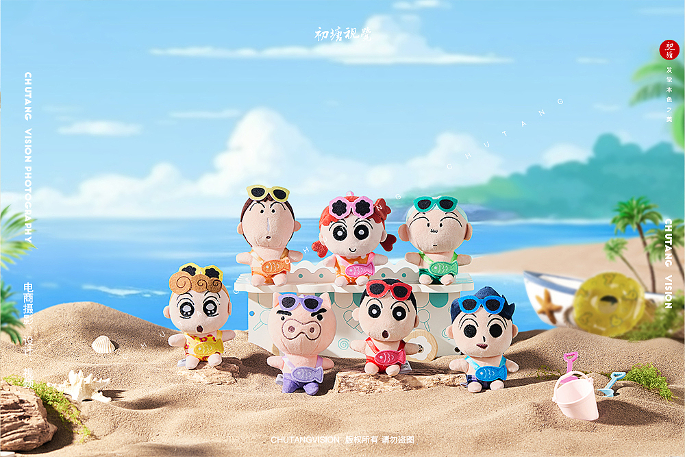 潮玩毛绒挂件摄影 | 蜡笔小新毛绒玩偶x初塘视觉