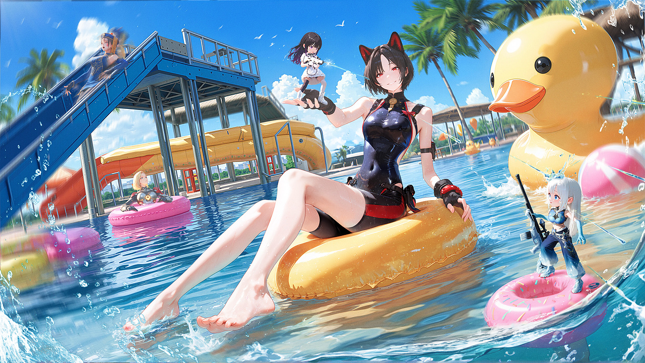 枪神丨夏日版本泳池派对插图（图ZMzk3ODg0MjU2） - 商业插画 - 站酷设计师JessonWong原创素材 - 站酷ZCOOL