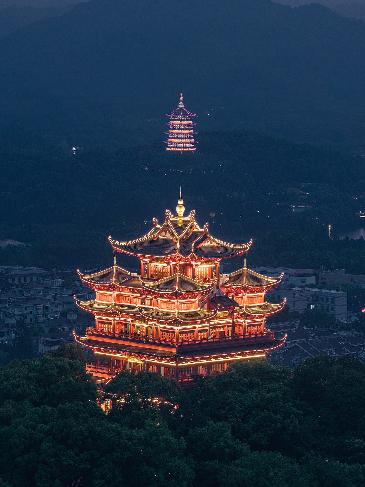 杭州竖屏夜景（图ZMzk3ODg0Njcy） - 风光摄影 - 站酷设计师沐夜muye原创素材 - 站酷ZCOOL