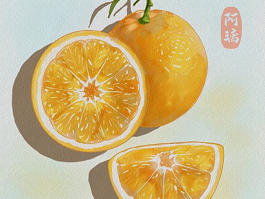 水彩橙子