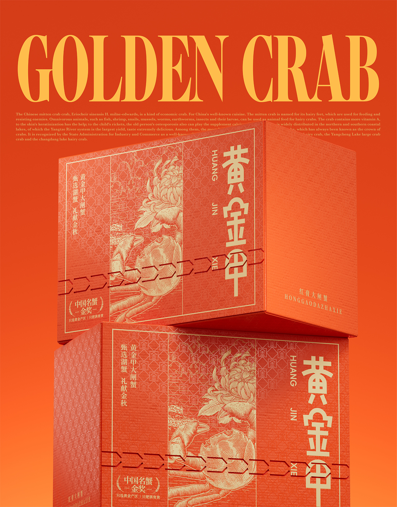 黄金甲·大闸蟹礼盒包装设计