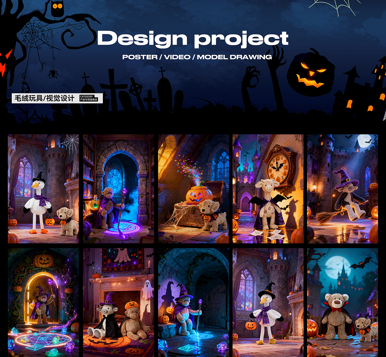 AIGC毛绒玩具节庆电商视觉|万圣节中秋节动画短片（图ZMzk3OTEwNTAw） - AI作品 - 站酷设计师solaAI未来日记原创素材 - 站酷ZCOOL