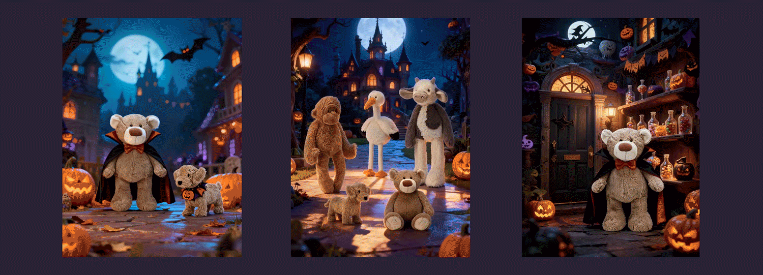 AIGC毛绒玩具节庆电商视觉|万圣节中秋节动画短片（图ZMzk3OTEwNjAw） - AI作品 - 站酷设计师solaAI未来日记原创素材 - 站酷ZCOOL