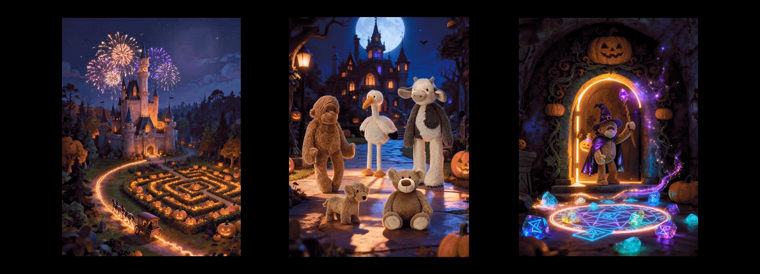 AIGC毛绒玩具节庆电商视觉|万圣节中秋节动画短片（图ZMzk3OTEwNTg4） - AI作品 - 站酷设计师solaAI未来日记原创素材 - 站酷ZCOOL