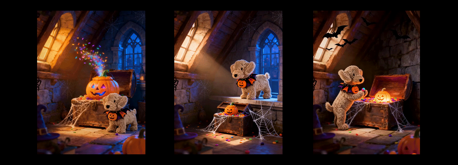 AIGC毛绒玩具节庆电商视觉|万圣节中秋节动画短片（图ZMzk3OTEwNjI0） - AI作品 - 站酷设计师solaAI未来日记原创素材 - 站酷ZCOOL