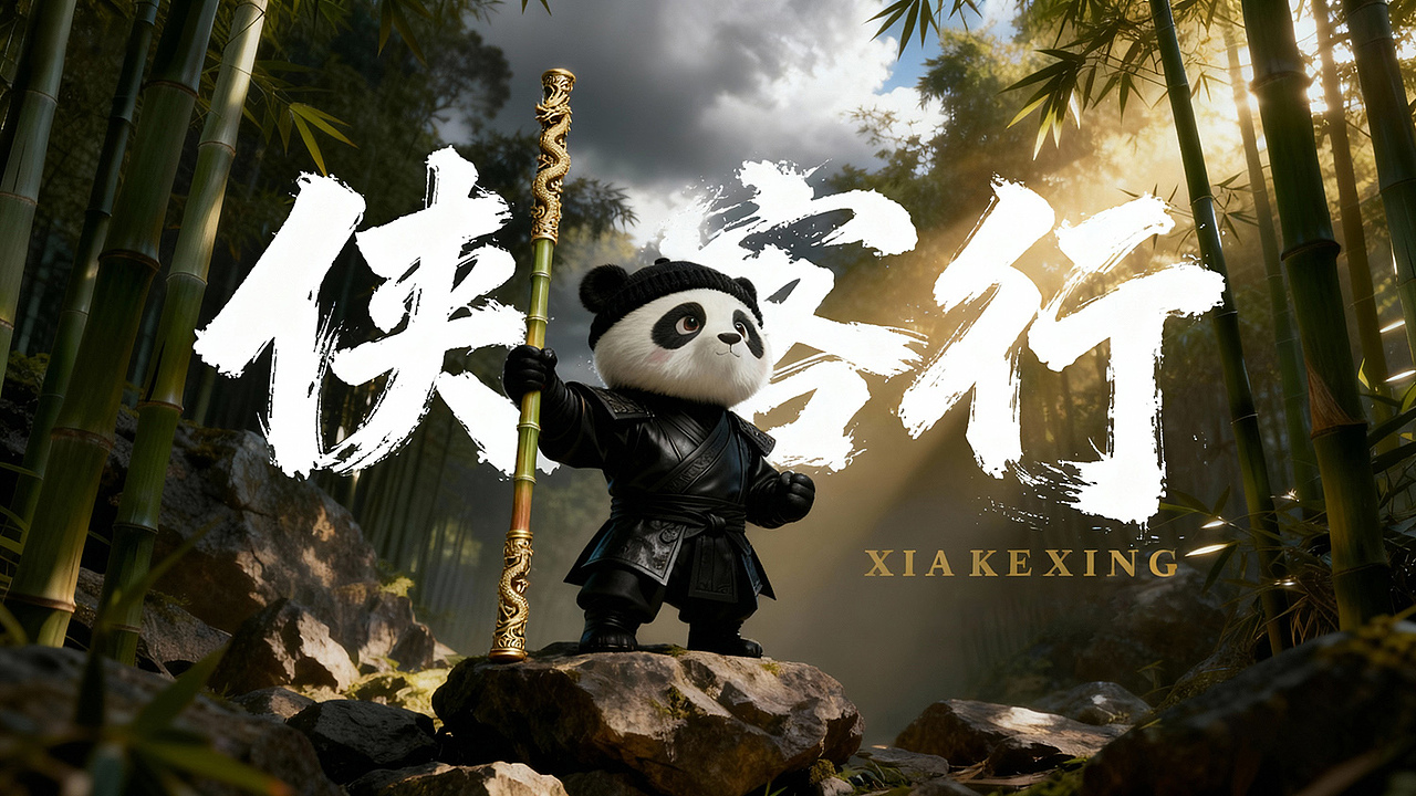 AI作品:PiPi 熊:侠客行