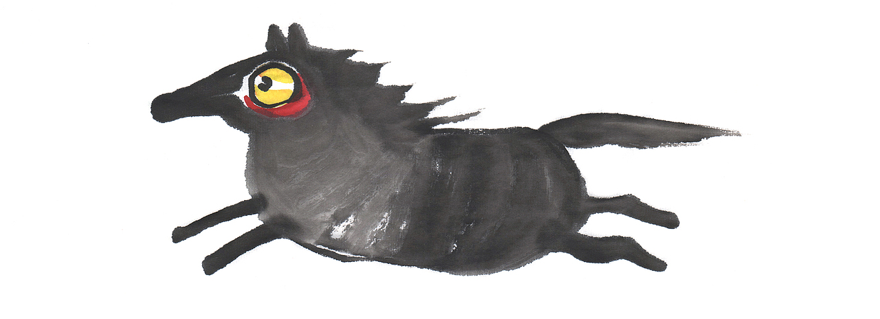 19幅手绘“马”插画 ,萌趣水墨画 马年画马