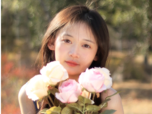 夏日人像 花与少女