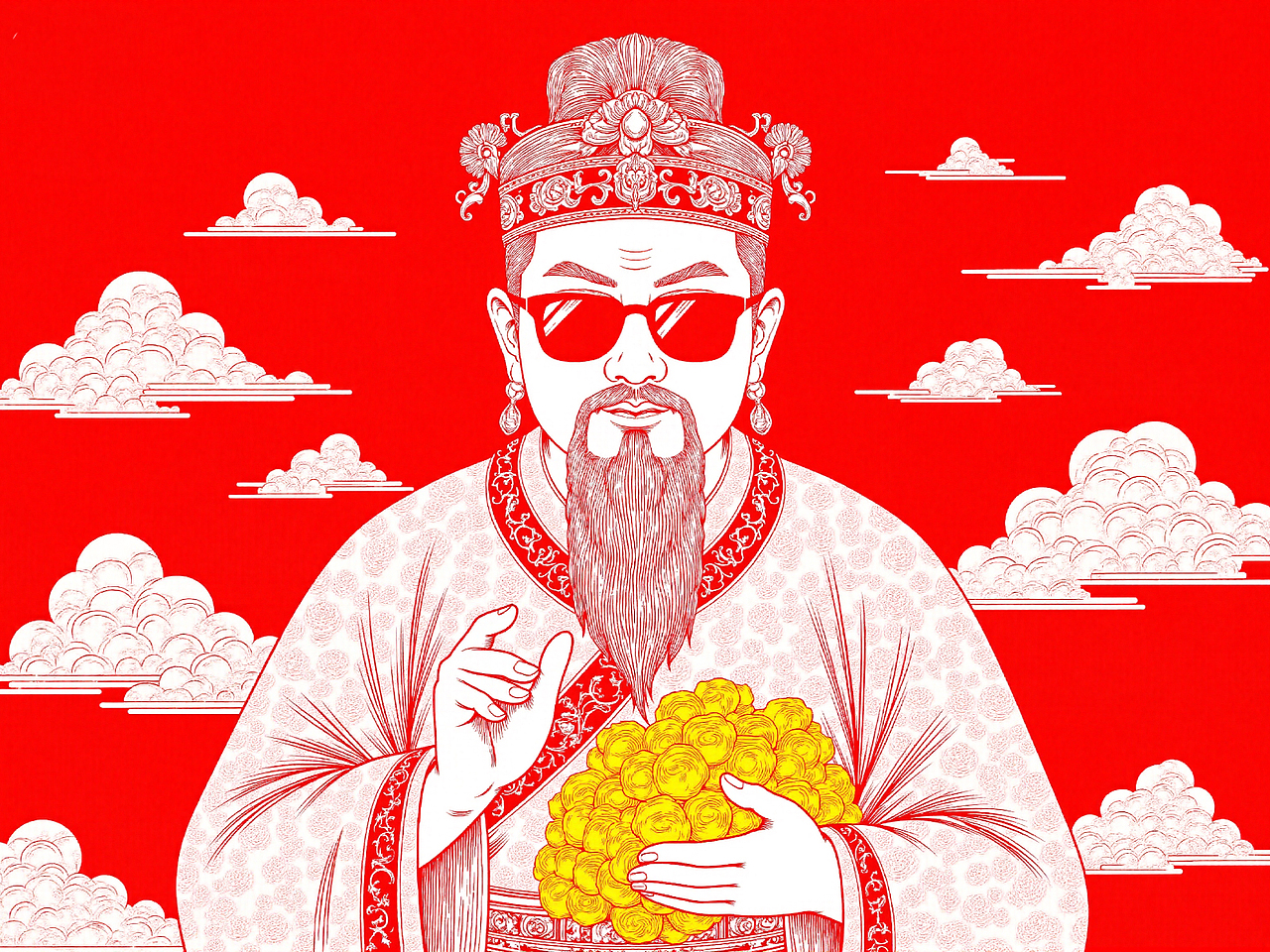 传统木板印刷丨国潮插画