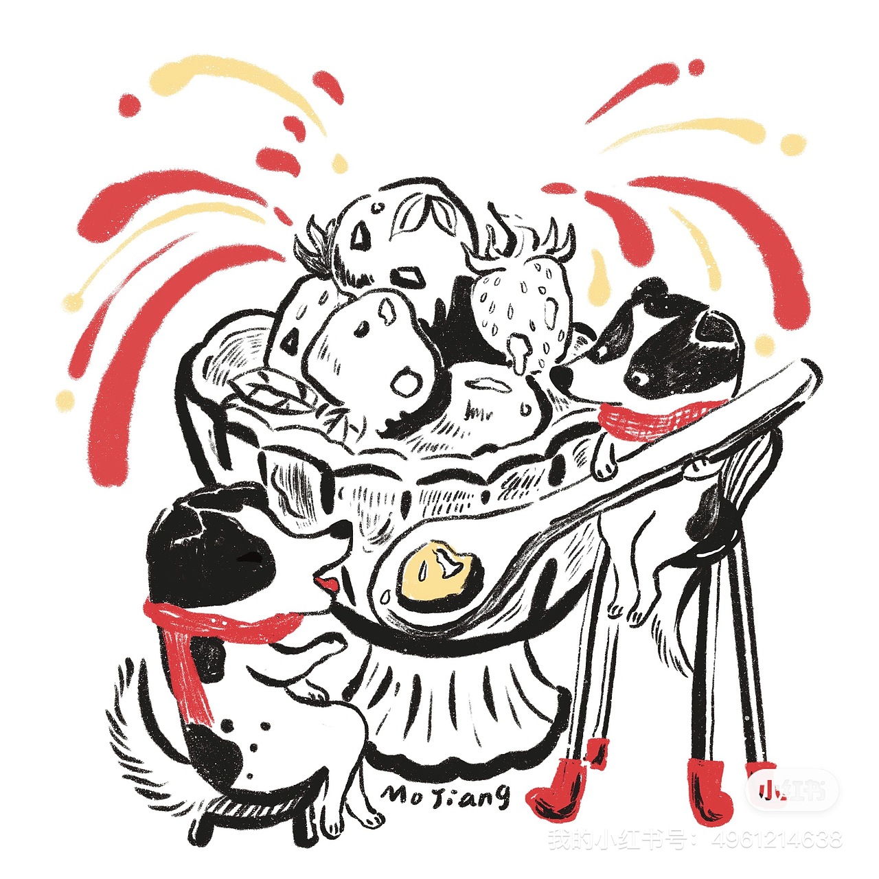 原创治愈系IP|小狗元旦系列