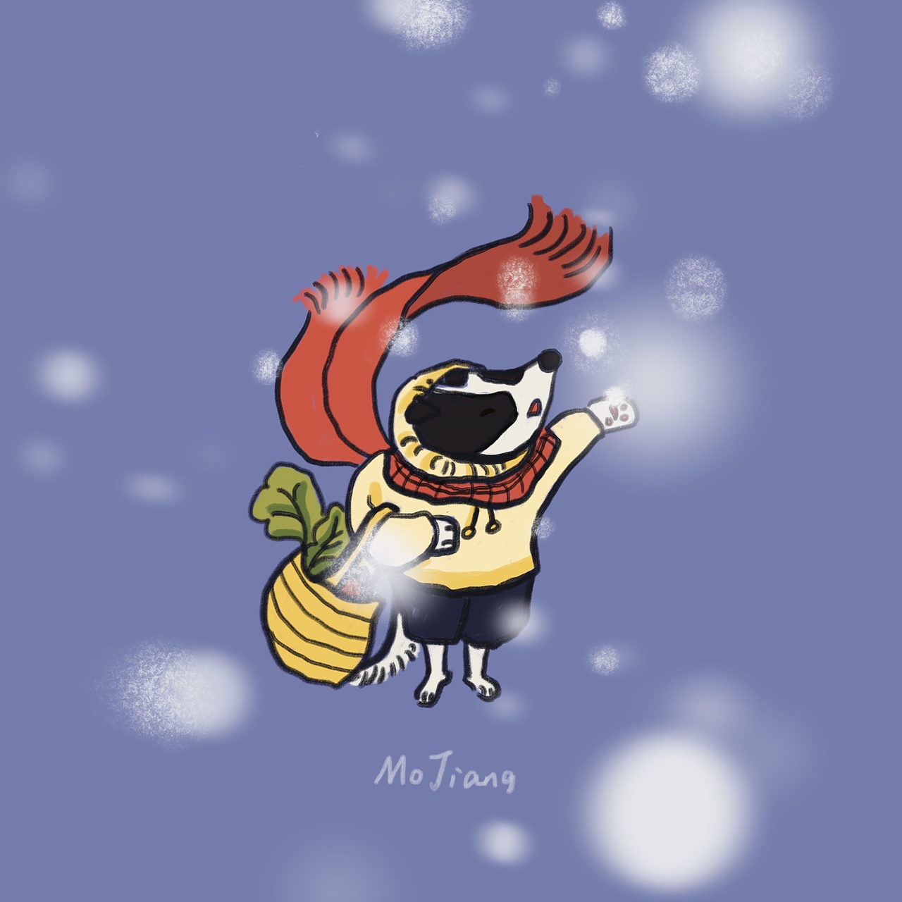 原创治愈系IP|小狗元旦系列