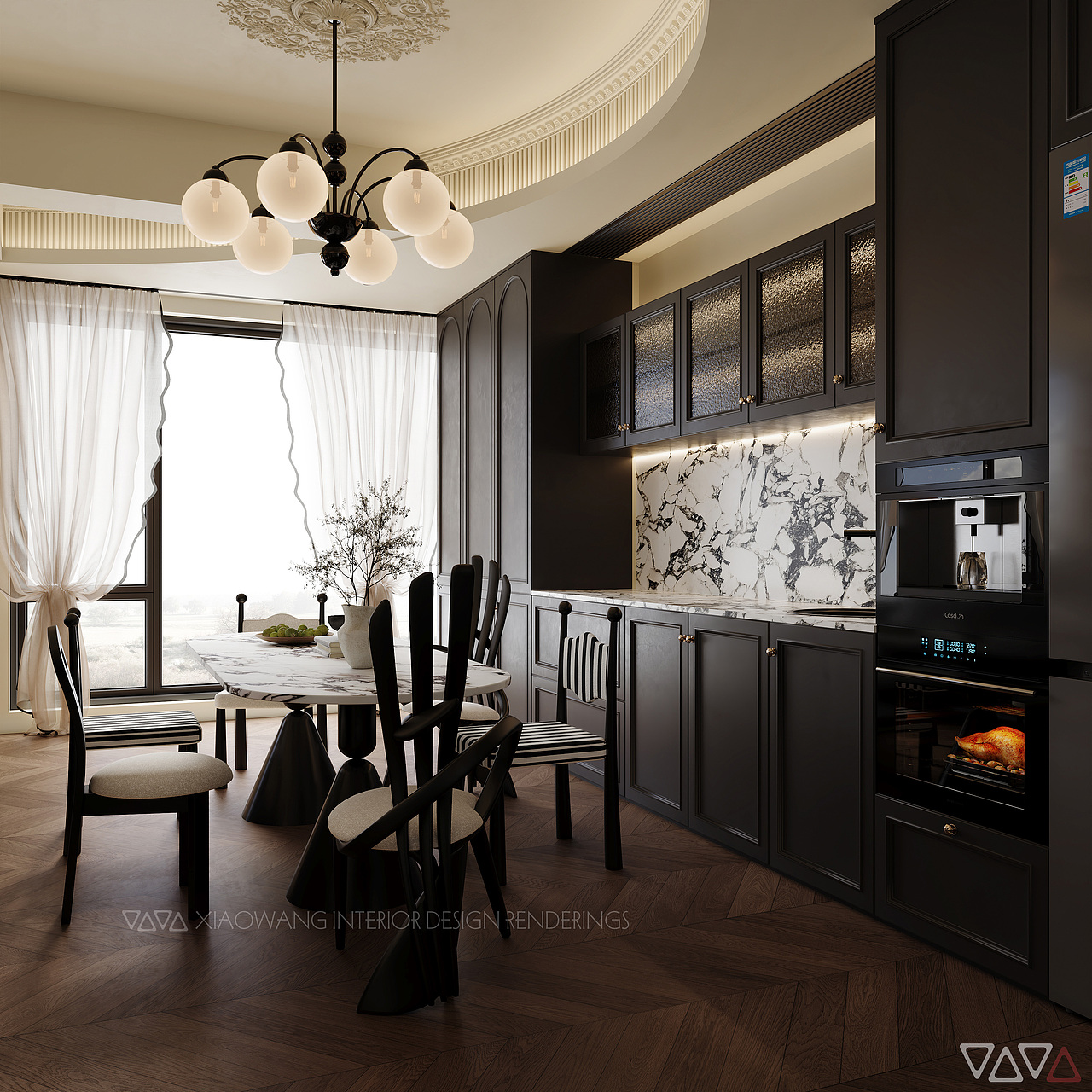 法式 客餐厅效果图（图ZMzk3OTYwMTIw） - 家装设计 - 站酷设计师地平线室内效果图原创素材 - 站酷ZCOOL