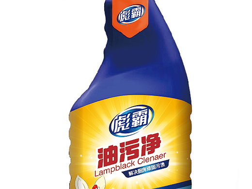 油污垢清洁剂瓶装标签贴包装设计